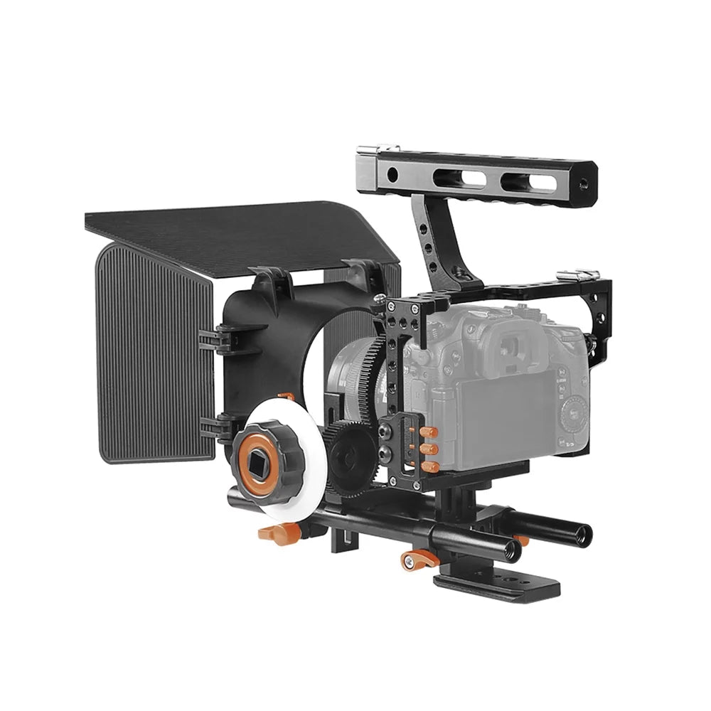 Alloy Film Box Handle Camera + + + Andoer Camera Video 15mm + W/matte + Cage,Handle Rod Aluminum Camera C500 + + Camera Aluminum Kit Alloy Box Handle A7s/a7/a7r/a7rii/a7sii/a7iv Alloy 15mm + Video