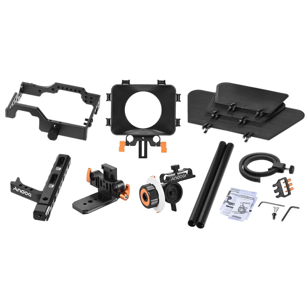 Alloy Film Box Handle Camera + + + Andoer Camera Video 15mm + W/matte + Cage,Handle Rod Aluminum Camera C500 + + Camera Aluminum Kit Alloy Box Handle A7s/a7/a7r/a7rii/a7sii/a7iv Alloy 15mm + Video