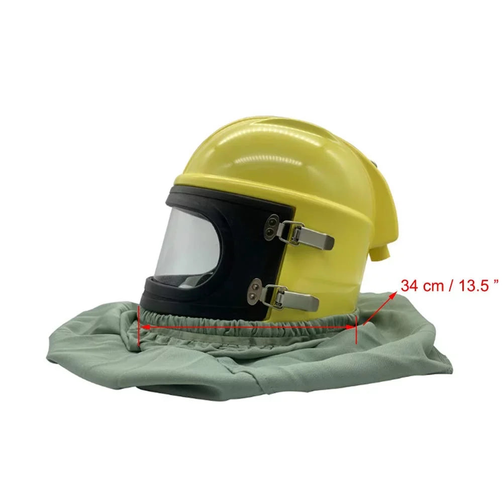 Helmet Supplied Protector Sand FED Hood Blast Sandblast AIR Safety Yellow