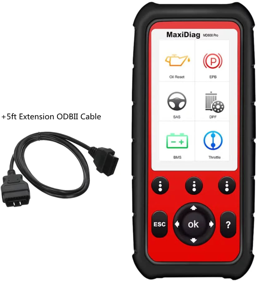 Data Autel Read/Clear EPB/ Brake MD808 Relearn Relearn Registration Parking Scanner MaxiDiag OBD2 Pad Live Diesel Regeneration Steering Reset Angle Codes Reset Oil Filter Battery Particulate Pro and