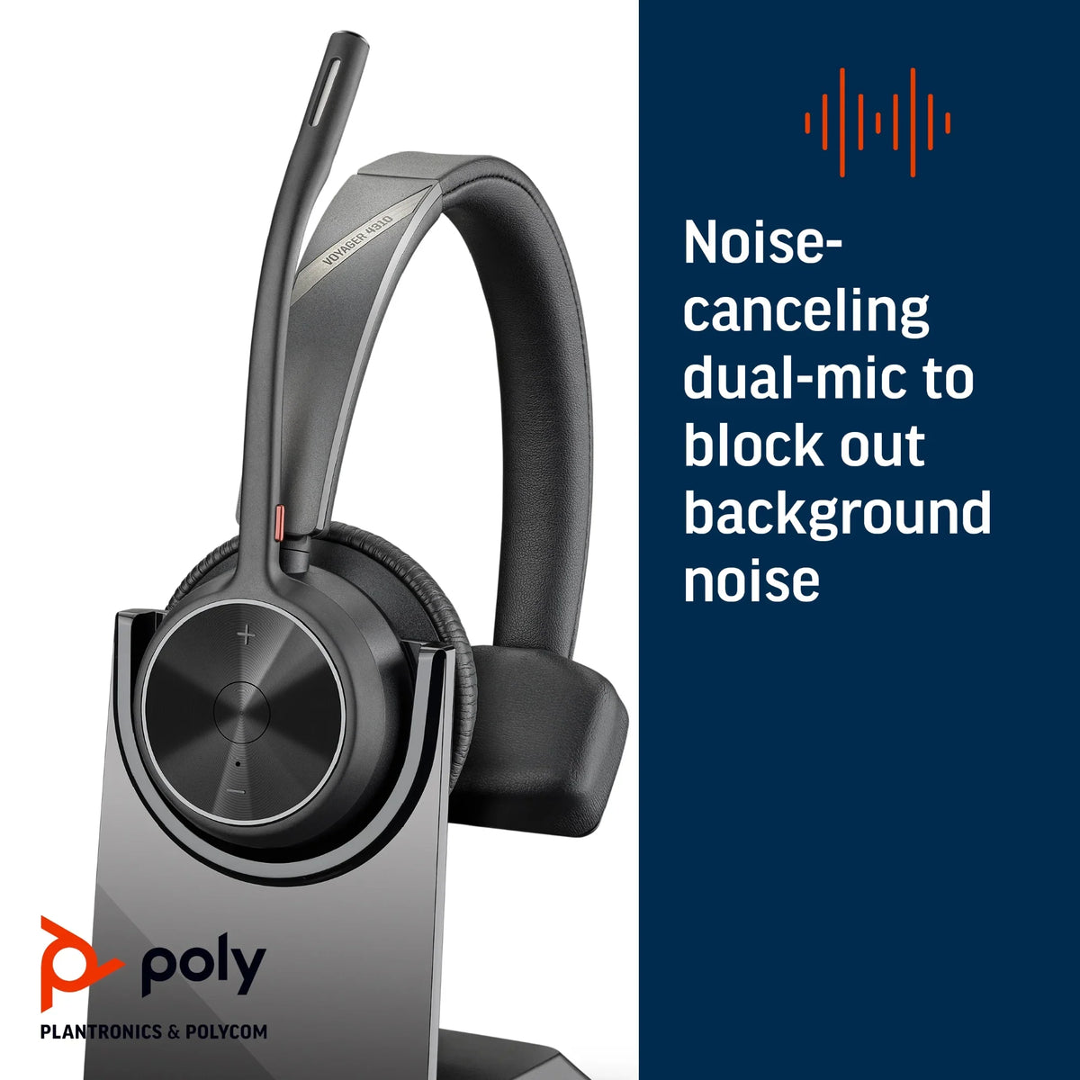 '- Over-the-head Mono - 20 4.92 - Bluetooth Certified Charge Wired/Wireless kHz Voyager ft Cable - Headset - - Ear-cup With 164 - - Teams Hz Poly 4310-M - ft Stand 20 Stereo, - Microsoft ... Binaural -