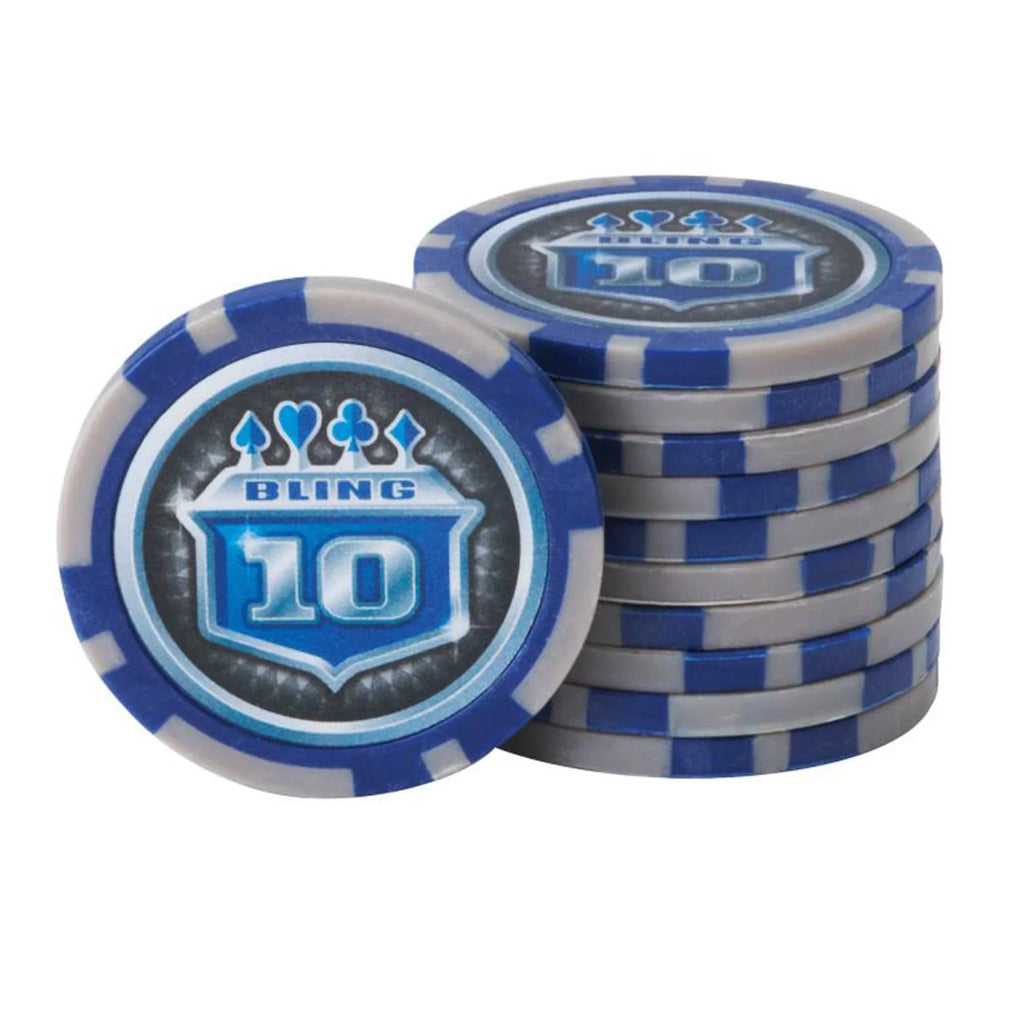 Bling Case Em Texas Fat w/ Count Clay Hold Poker Chip Set 55-0655 500 Cat