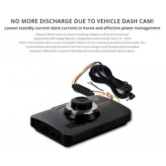 touch Car WinyTech cam wide Dual LCD Black HD box angle dash Screen 5MP 3.5" cameras