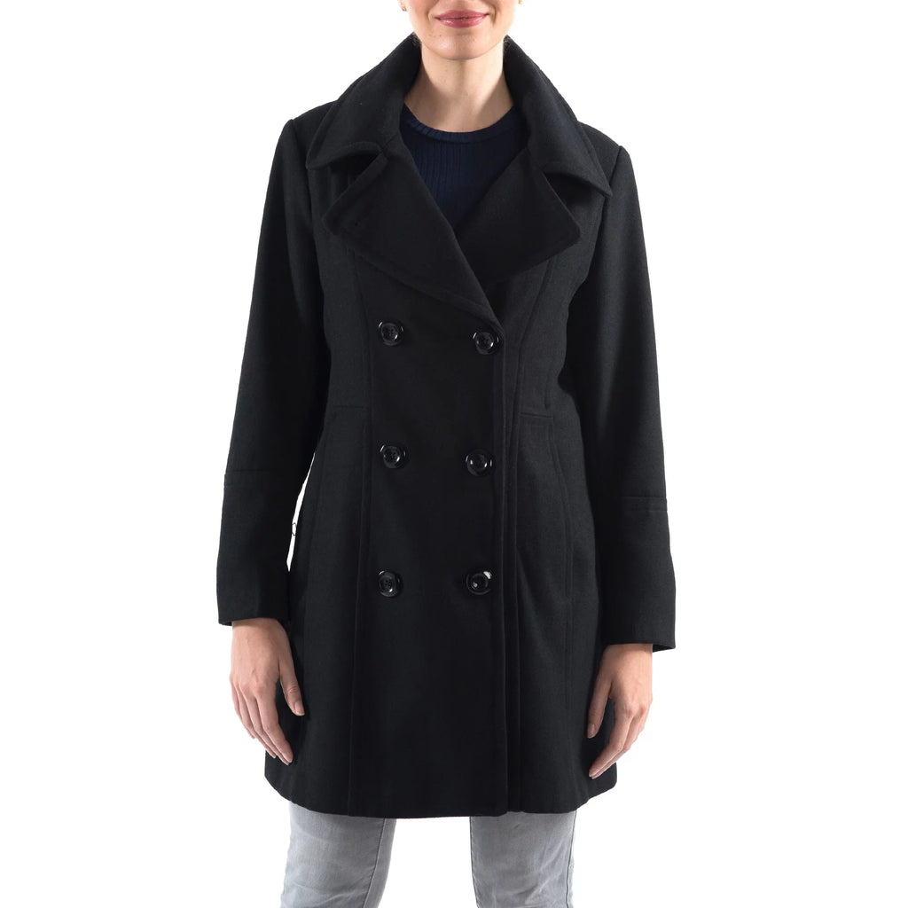 Alpine Breasted Jacket Coat Wool Overcoat Norah Swiss Peacoat Womens Double