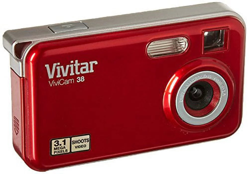 1.5-Inch 38STR Vivitar System Red 3.1 MP Body vstyle LCD Compact Camera with 1pc