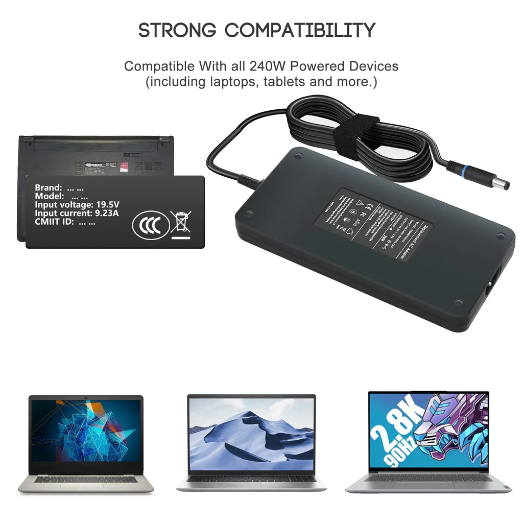R1 Laptop Supply R5 Dell M17 G3 15 R3 Series Adapter Cord M6500 M17x 13 7710 AC 7540 R2 180W Power M15 G5 Alienware G7 Dell 240W 17 x51,Precision M6400 R4 for M4300 Charger