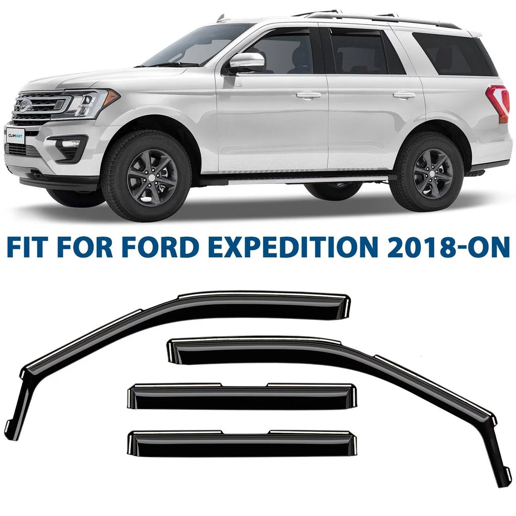 4 Original Expedition Guards in-Channel CLIM Deflectors, Visors, Incredibly Window Compatible Window with Durable ART 618291 pcs. Vent Rain Deflector, 2018-2024, - Vent Ford