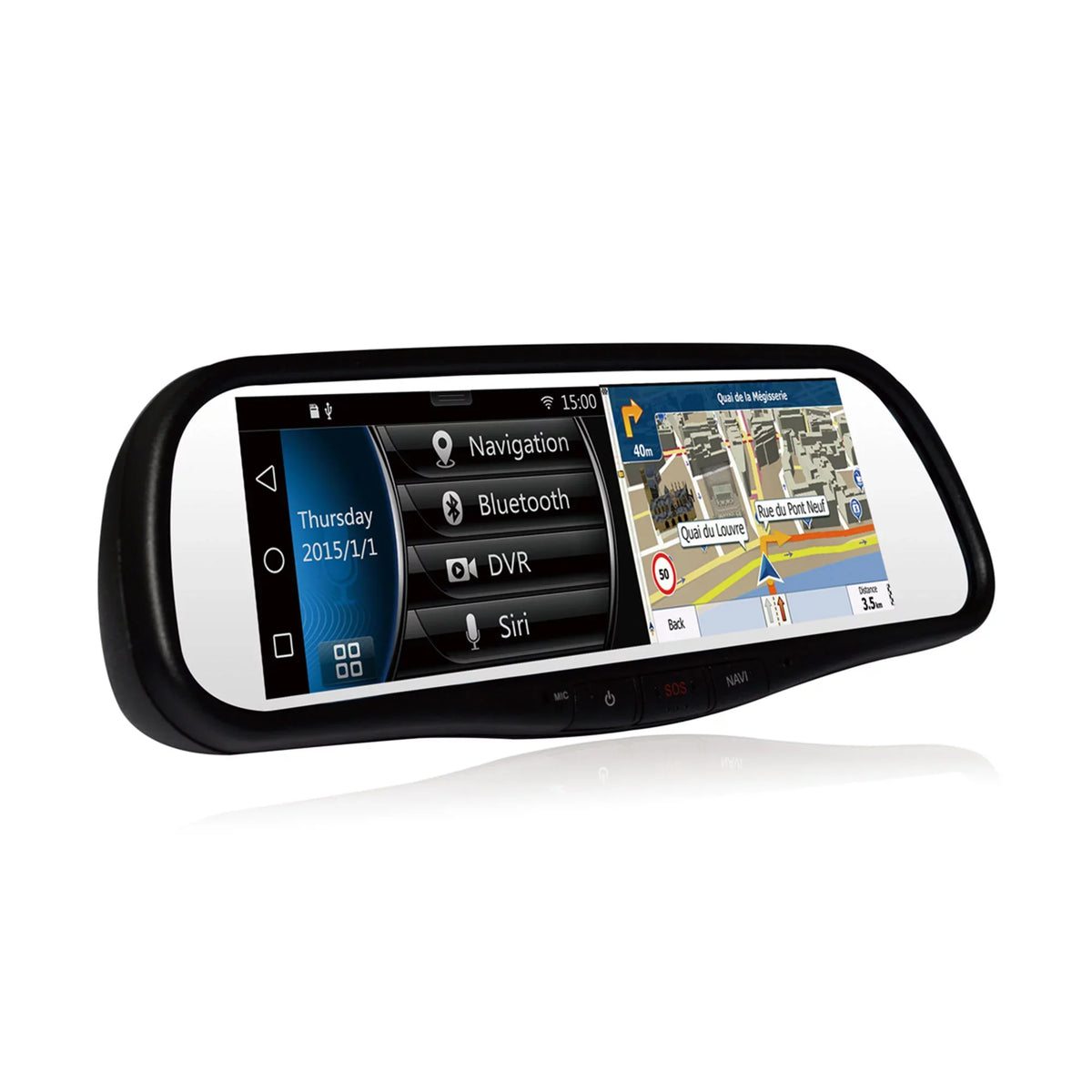 Mirror Inch DVR Smart with 7.8 Audiovox Built Bluetooth In Cam Dash and RVM740SM