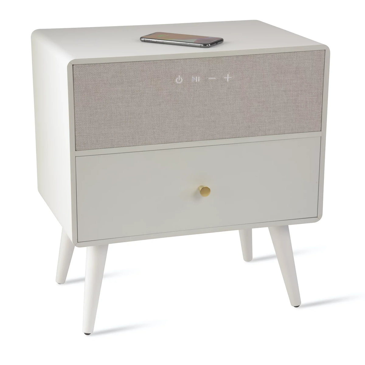 And Bluetooth® Table Charging Height-Adjustable x 19"W White Koble Side x Smart Ralph With Wireless Audio, 23"H 10-7/8"D,