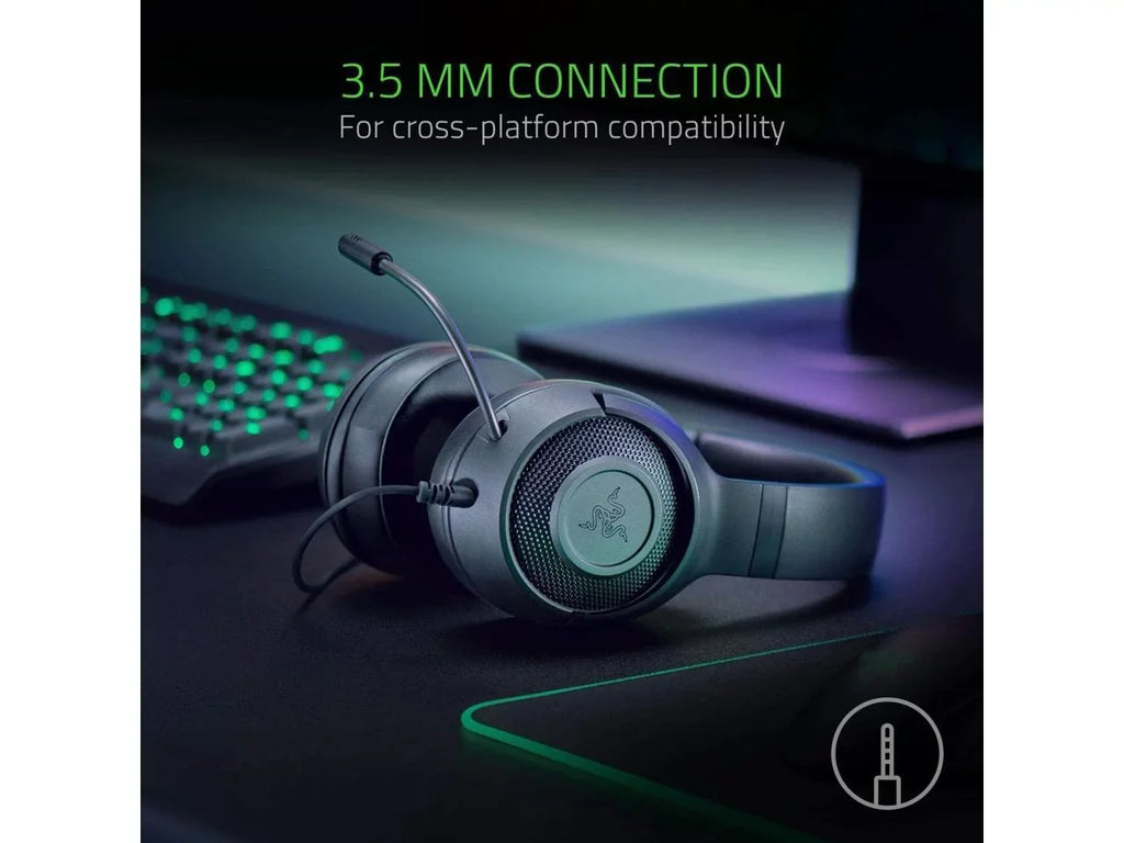 Headset: PS4, Microphone Gaming Lightweight Bendable Frame Sound Razer X Kraken Lite Classic 7.1 Black Surround Nintendo - PC, Capable Xbox, for Switch Cardioid Ultralight
