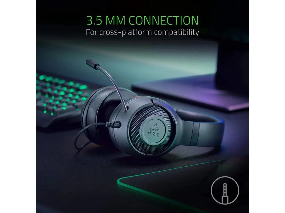 Headset: PS4, Microphone Gaming Lightweight Bendable Frame Sound Razer X Kraken Lite Classic 7.1 Black Surround Nintendo - PC, Capable Xbox, for Switch Cardioid Ultralight