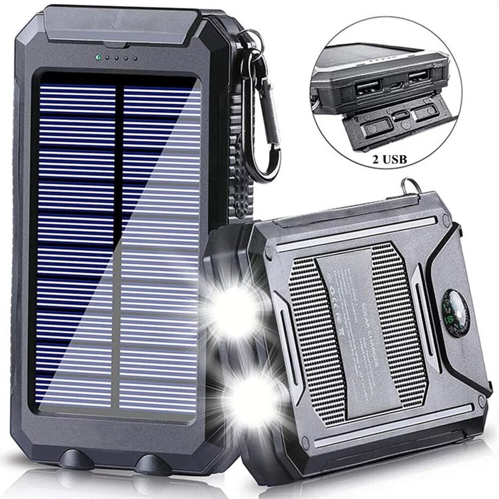 Power US External Bank Solar Battery Waterproof Portable Charger 9000000mAh 2023