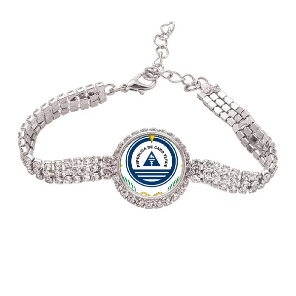 Emblem Bracelet Cape Verde Country Diamond Tennis Chain Jewelry National Anklet