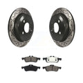 Rear And Disc For KDS-100458 Cooper Rotors Mini Auto Brake Slotted Kit - Pads Transit Drilled Semi-Metallic Coated