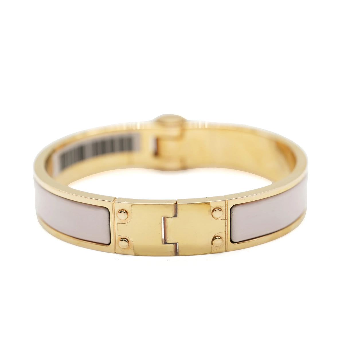 In Narrow Pre-Owned Charniere Uni Hinged Bracelet Hermes Candeur Rose