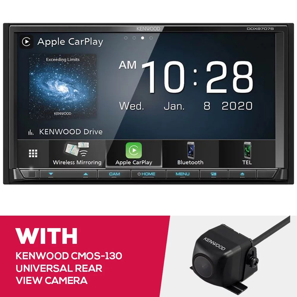 Rear View and Inch Universal Receiver 6.95 DVD CMOS-130 Kenwood New DDX9707S Camera