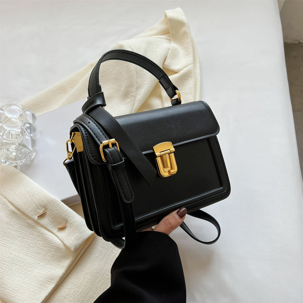 Purse Inch For Women Leather Crossbody (7.9*5.93*3.16) Decor Faux Junior Flap Buckle Bag, Square Handbag, Trendy