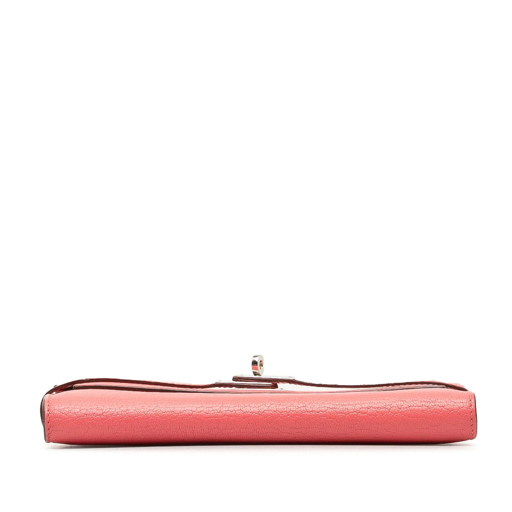 Authenticated Pre-Owned (Good) Wallet Leather Hermès Kelly Classic Wallets Pink Long Unisex Chevre Calf