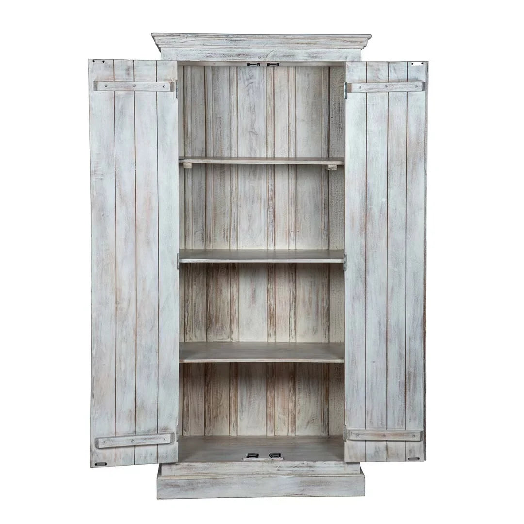 Chic Carved White Maadze Wardrobe Shabby