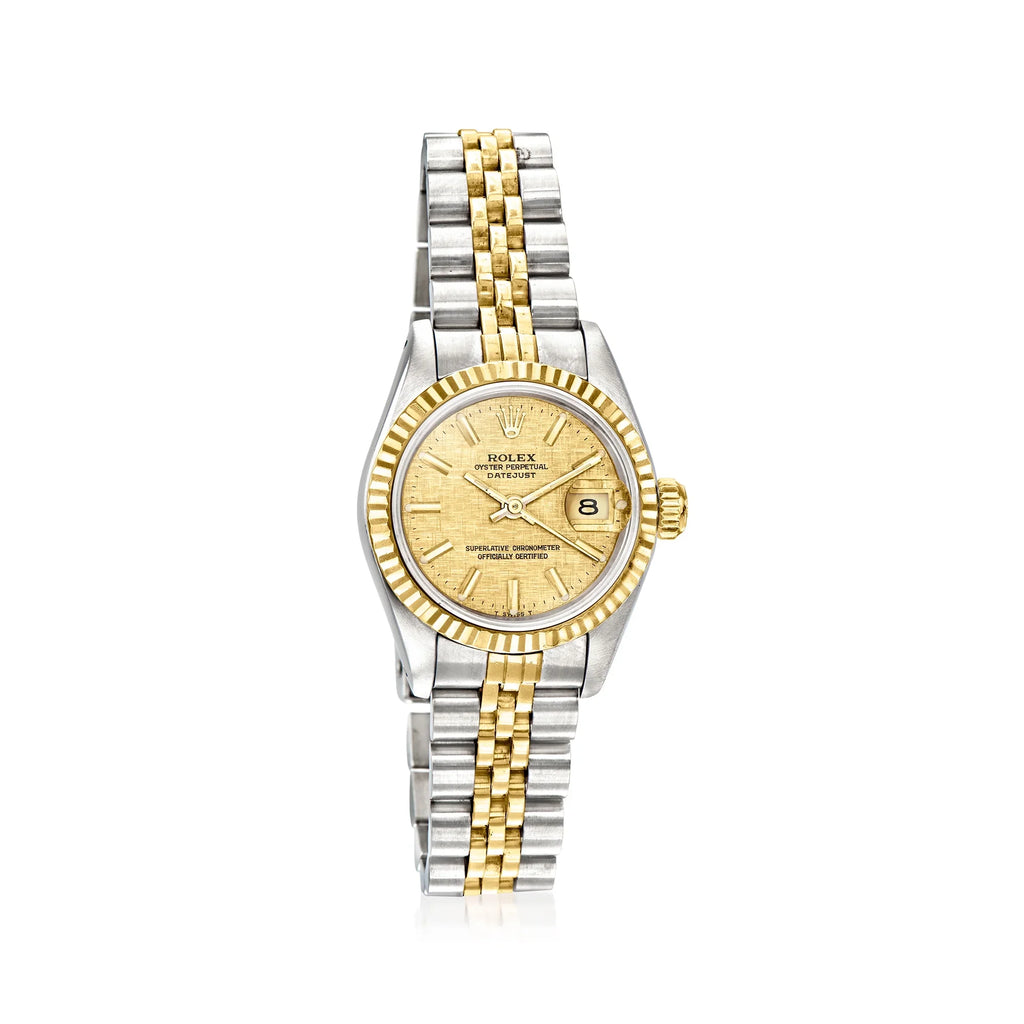 and Yellow Watch, Automatic Women's Women's, 26mm Rolex Stainless Datejust Gold Pre-Owned 18kt Ross-Simons Steel Adult