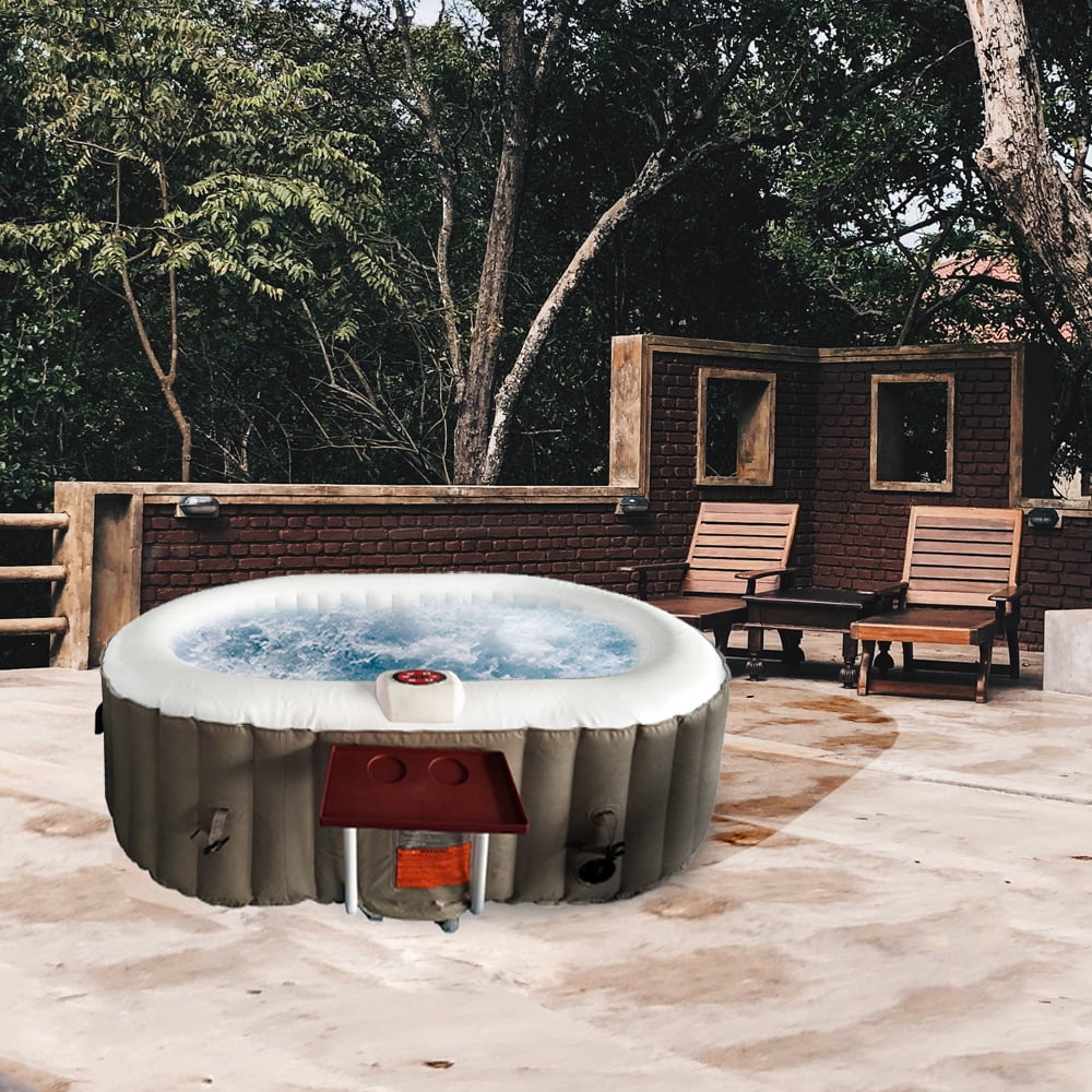 with Inflatable Tub Hot 2 145 Person Jetted Gallon Brown Cover ALEKO Oval