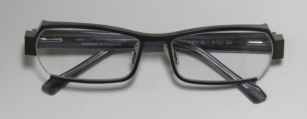 FLEXIBLE SAGE / TRANSPARENT LEGACY FRAME LARY'S 55-16-0 NEW MENS HINGES FULL-RIM ULTIMATE COMFORT LENSES HARRY DEMO EYEGLASSES/SPECTACLES SPECIAL GRAY DESIGNER