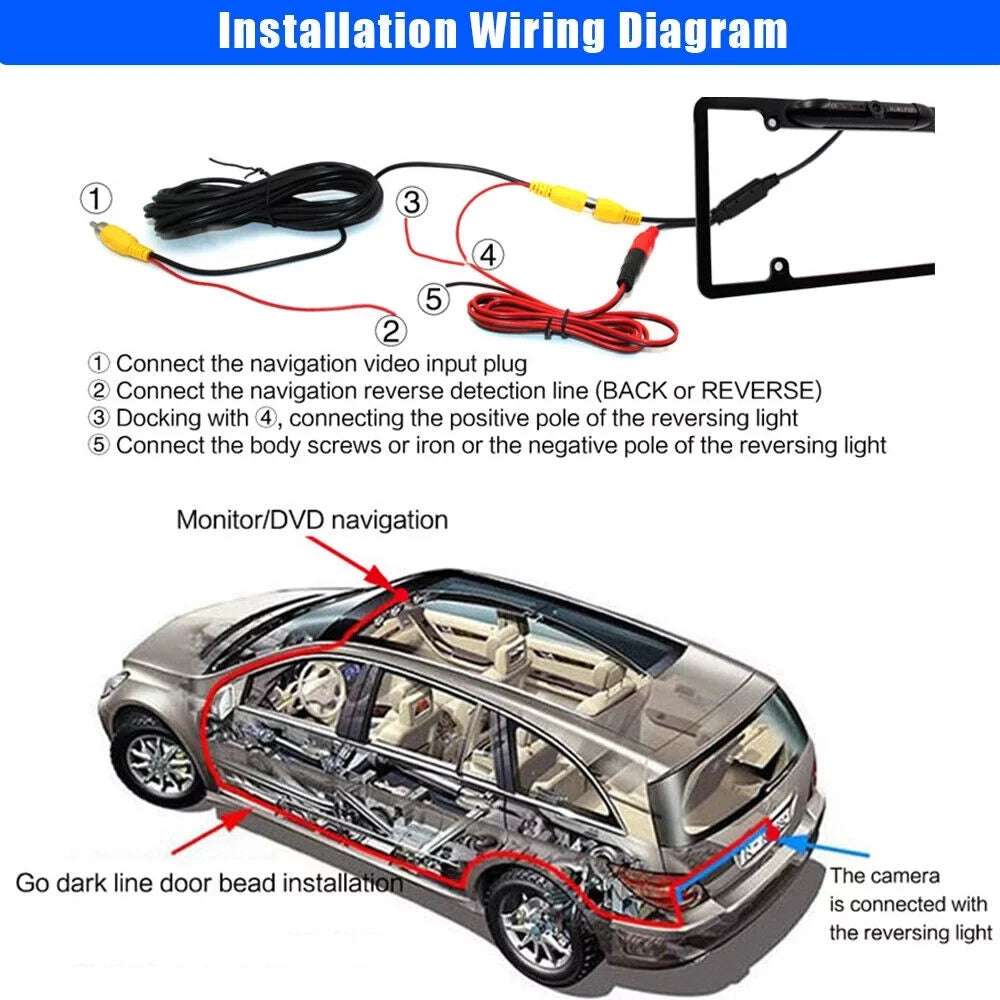 Frame Plate Parking Reverse Aid License Camera - Vision Night