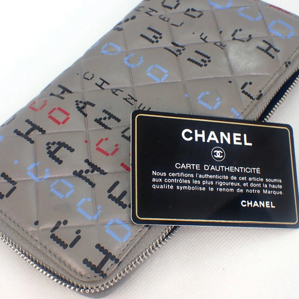 wallet long mark computer here Cambon (Good) board Pre-Owned matelasse CHANEL circuit pattern Chanel