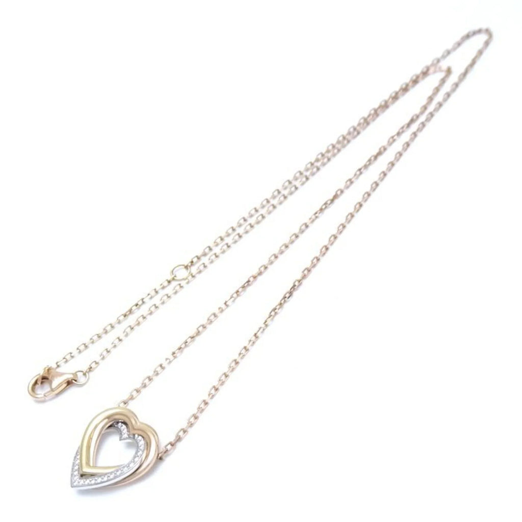 Necklace New) Heart Pre-Owned B7061200 Gold (Like K18 Trinity Three-Color Diamond CARTIER 291637