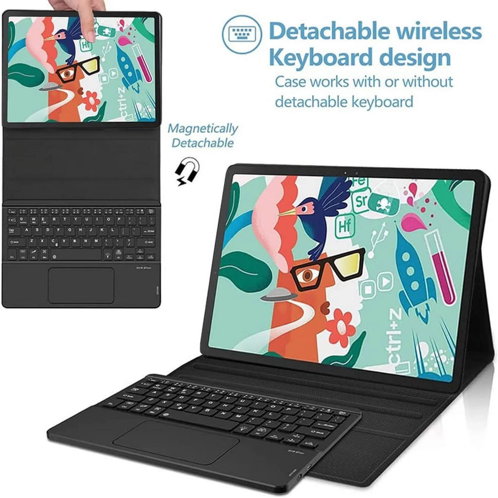 2 Stand forTab Generation Magnetically Case Pro Leather P11 Lenovo Pro Pad Tab with 2nd inch, P11 / 11.2 (TB132FU), Cover Keyboard Gen TouchPad Keyboard Black for 2022 Pro Lenovo Detachable Case