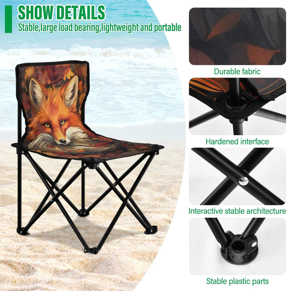 with Outdoor Camping Portable Support Beach Folding Bag Lawn Carry Chair Chair Chair 220LBS Fox Leaves with Chair Fishing to Autumn