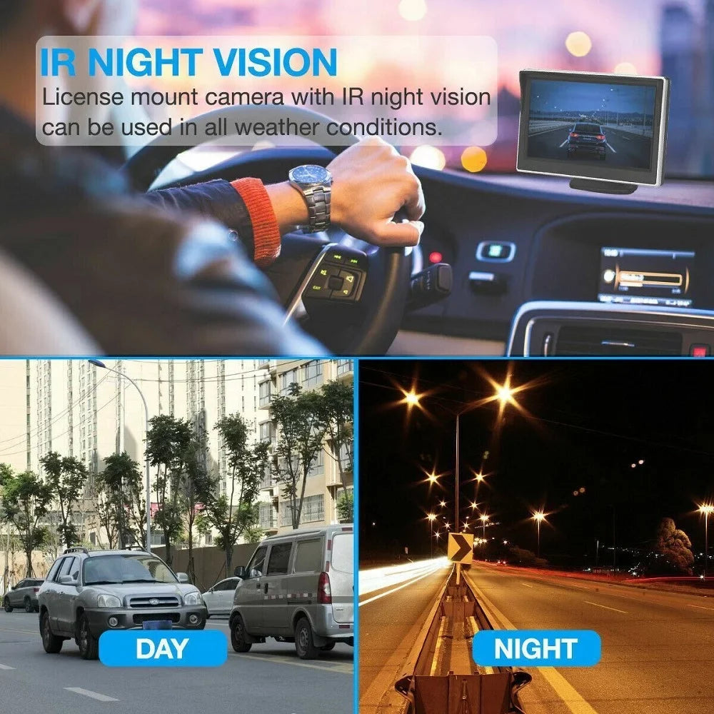 5" HD Camera Wireless Parking System View Rear Backup Piece 1 Vision Car Night Monitor with