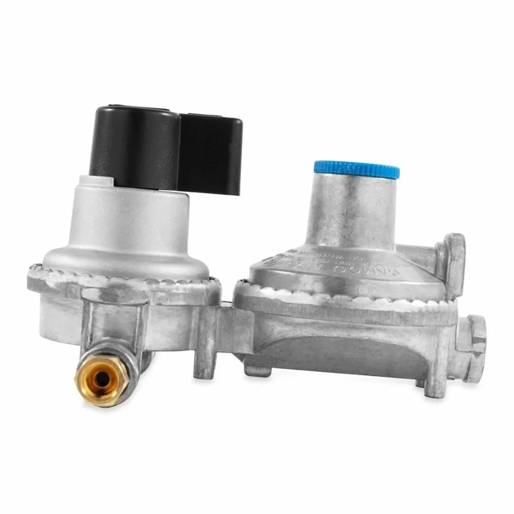 For Propane Dual Regulator- Camco Full a with Change With Hookups, (59005) Auto to Empty Auto-Changeover RVs From Tank Constant Double-Stage Tanks Propane Gas Maintains Pressure