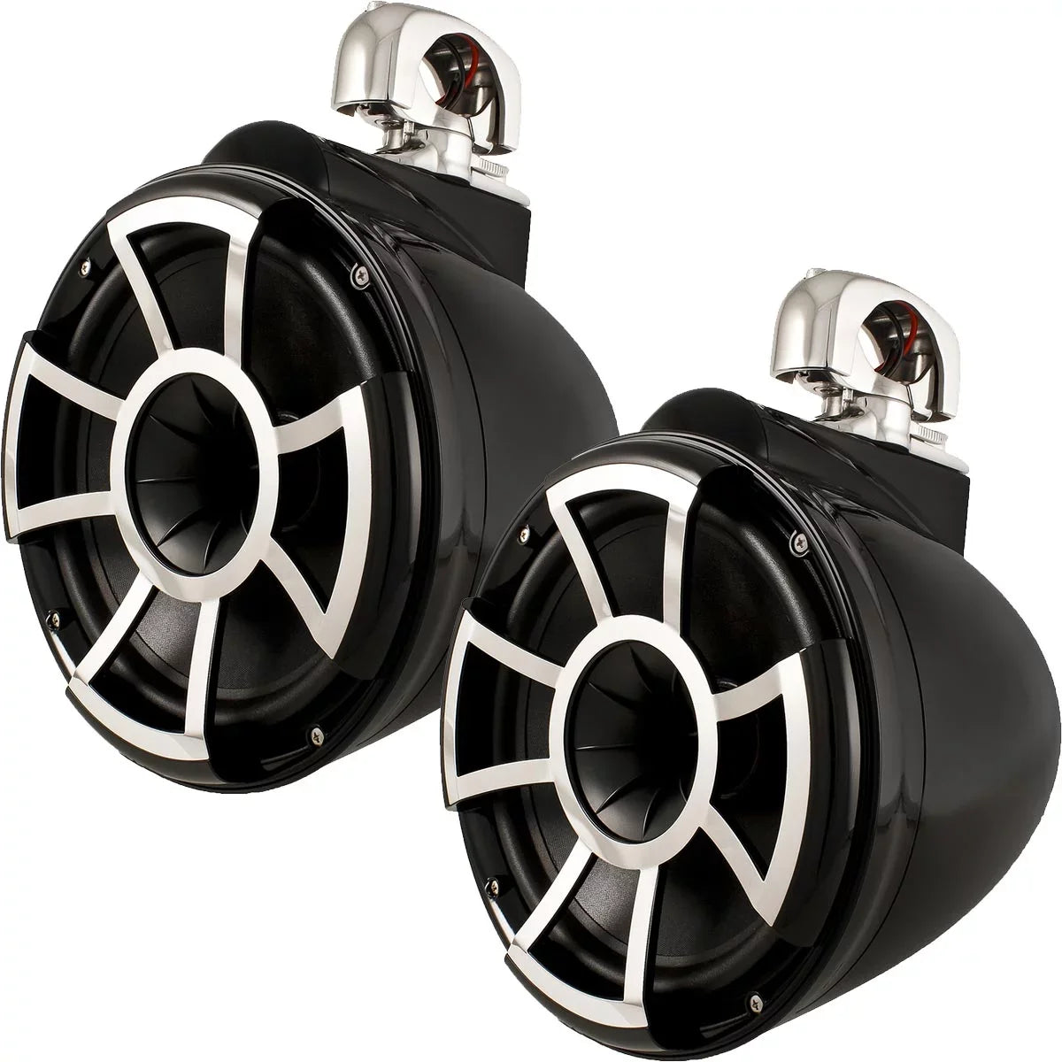 Malibu Sounds Wet Pairs Two G3: For Black 10" with Swivel Tower of SDX2 Speakers G3 Amplifier REV10B-SC & Adapters