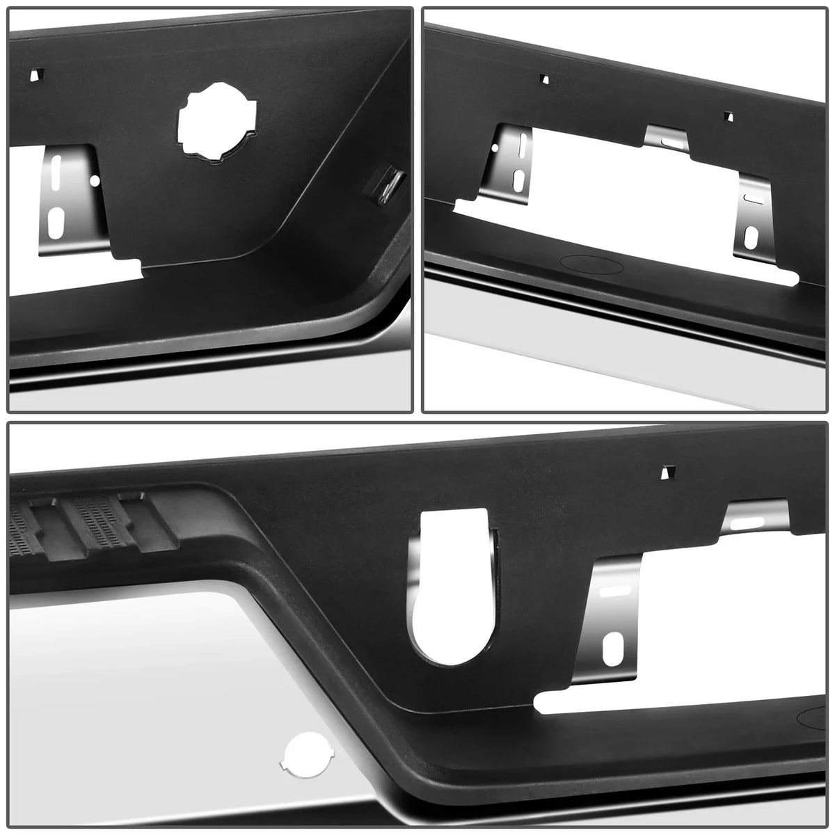 Rear Sierra Parking With 2019-2023 Step DNA Silverado For Holes STEPBUM-10068 Motoring Chrome Sensor Bumper