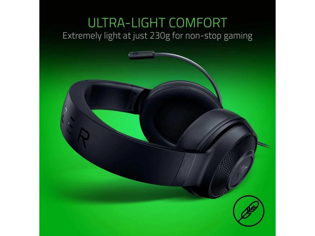 Headset: PS4, Microphone Gaming Lightweight Bendable Frame Sound Razer X Kraken Lite Classic 7.1 Black Surround Nintendo - PC, Capable Xbox, for Switch Cardioid Ultralight