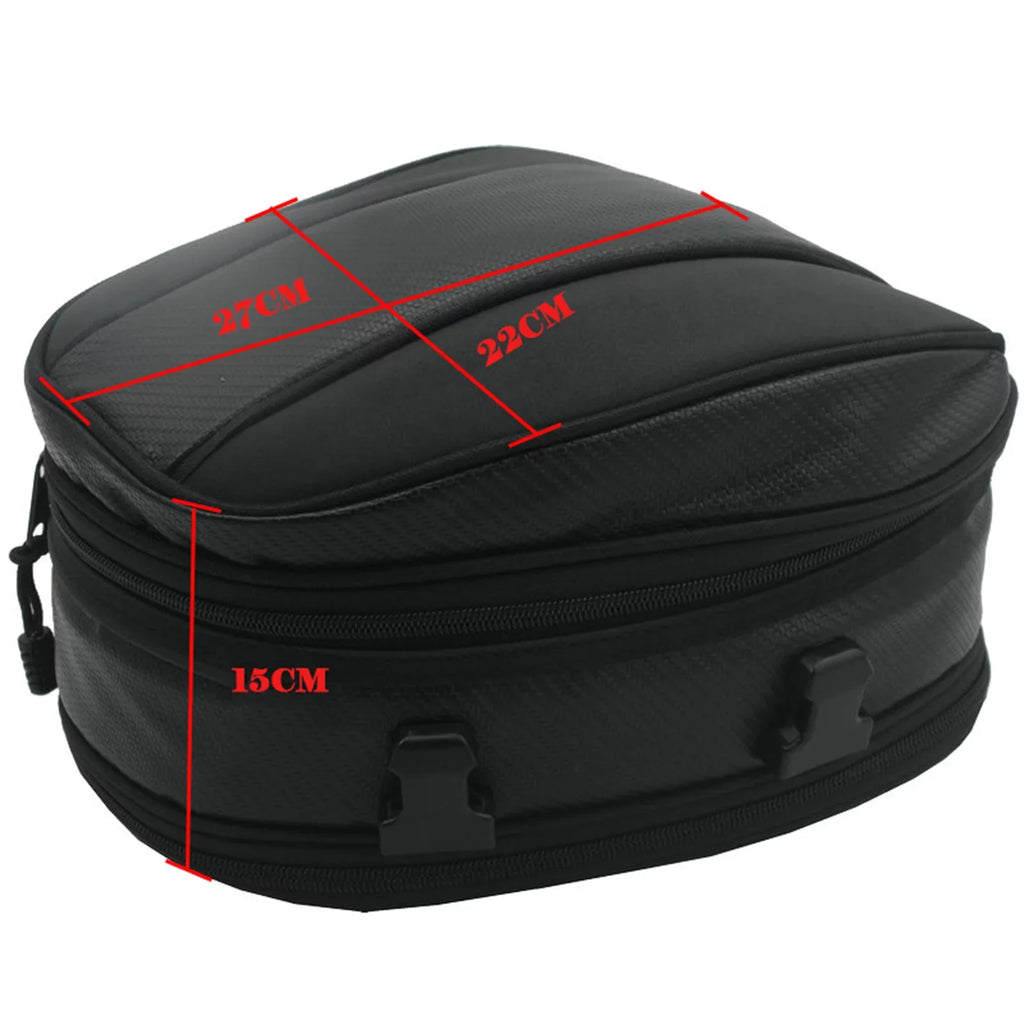 Expandable Leather Rear Tail Bag PU Motorcycle Seat Luggage Bag Pack