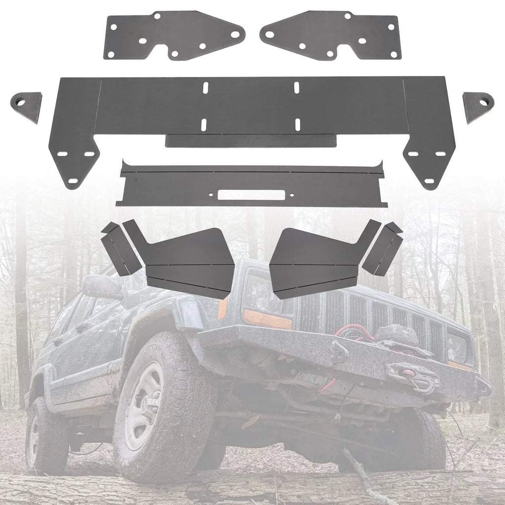 KOJEM DIY Bare Mount for Plate Front Winch Kit Cherokee 1984-2001 Jeep Bumper XJ Metal