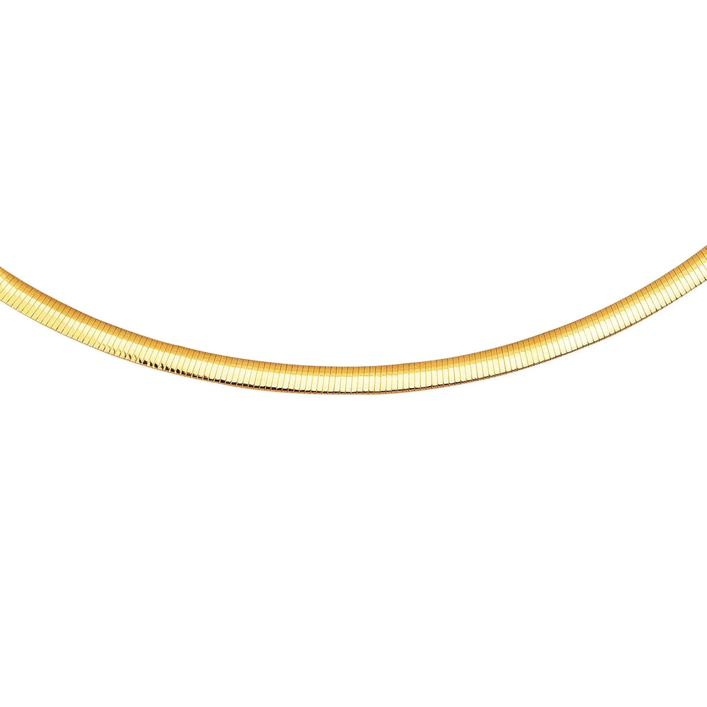 Omega 14K Silver Inches 18 2-Tone Domed Gold Chain Reversible And 5mm Yellow Sterling Gold