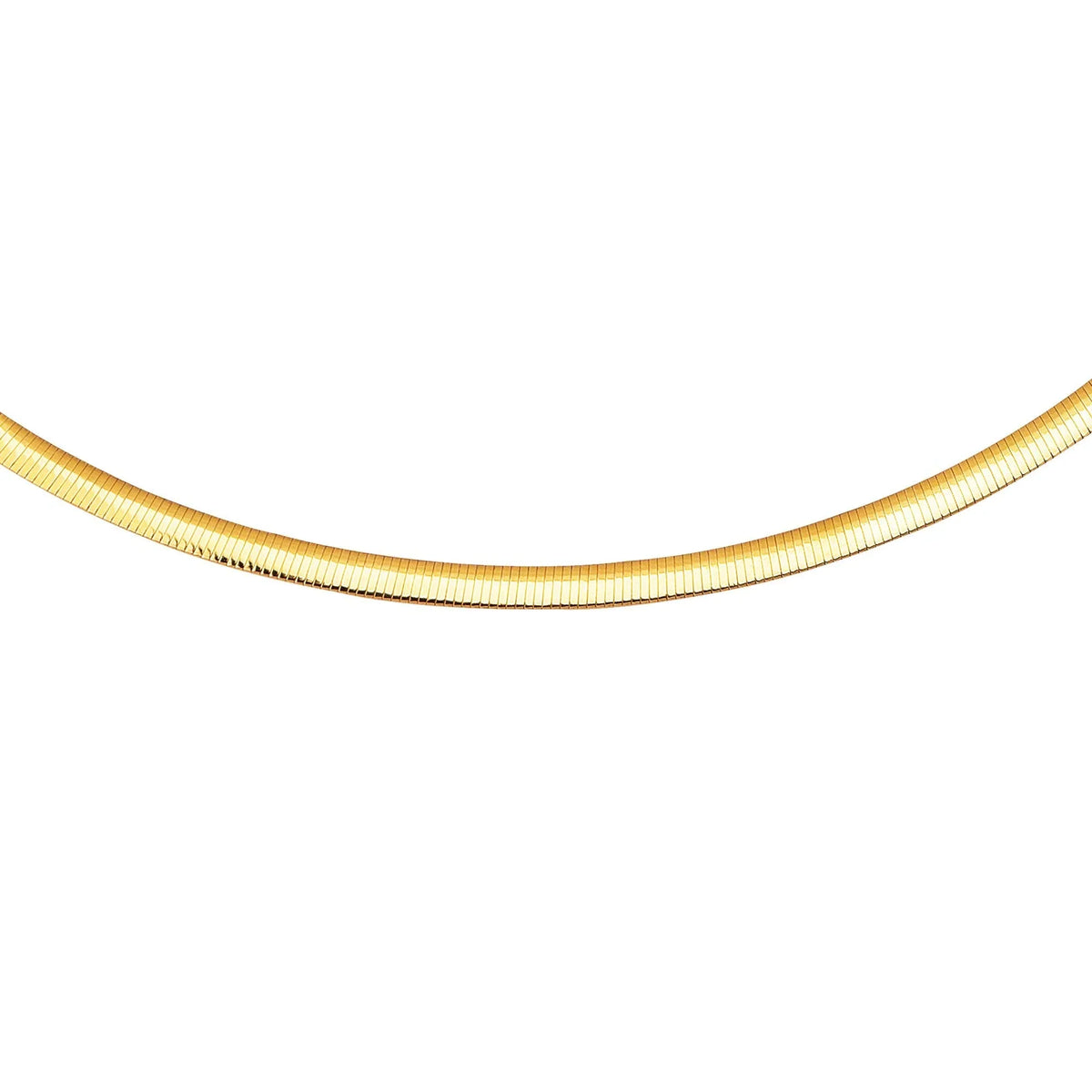 Omega 14K Silver Inches 18 2-Tone Domed Gold Chain Reversible And 5mm Yellow Sterling Gold