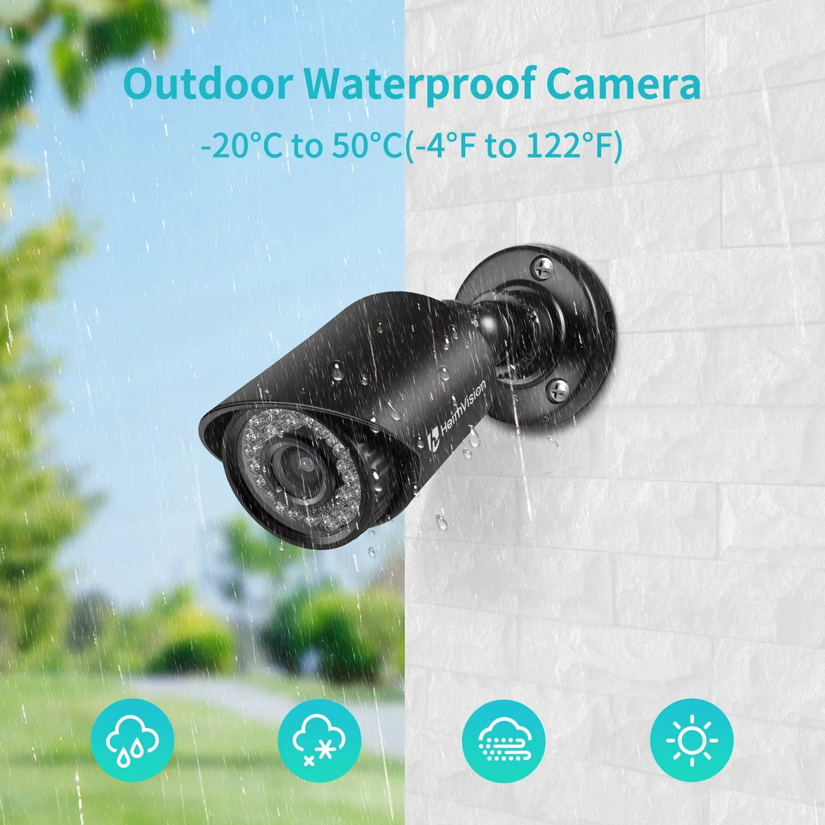 HD-TVI DVR CCTV with No HeimVision System, Drive Vision, Surveillance Outdoor/Indoor Hard HM245 4Pcs Security 8CH Camera 1920TVL Camera Weatherproof 5MP-Lite 1080P Night