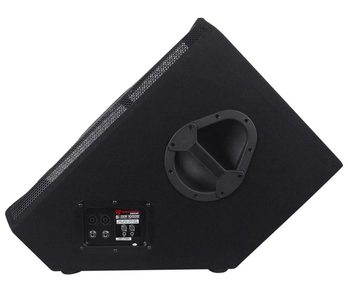 Speakers RSM12P Floor 12" Monitor (2) Rockville 1000 Stage Passive 2-Way Watt