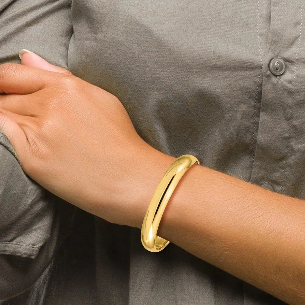 14k QHP7/16O Hinged Bracelet Bangle High 7/16 Polished Oversize