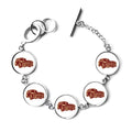 Outline Chain Bangle Jewelry Pattern Classic Deep Red Cars Charm Bracelet