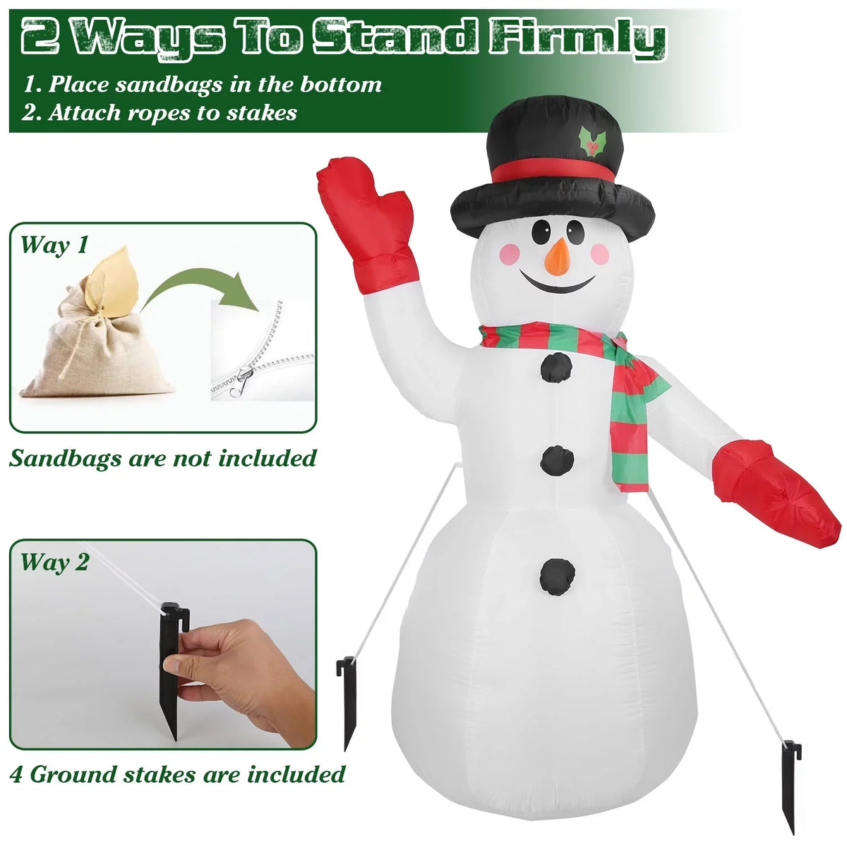 Yard Winter Up Inflatable Decoration, Up Lawn Giant 7.9ft Decor Christmas Light Party iMountek Holiday Garden Snowman, Snowman Holiday Yard for Blow Huge