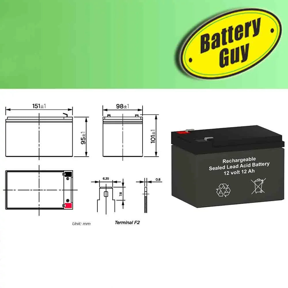 BatteryGuy (SC40) Go-Go Travel Vehicle 12V replacement of - (rechargeable equivalent 12Ah - SLA battery BatteryGuy 2) brand Qty