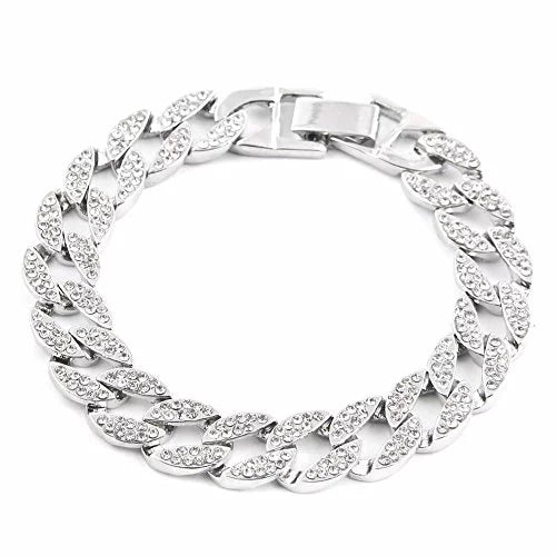 Rhinestones on Timepiece- Inspired Men's - MB ST10311 Hop Blue SLV by Out Blast Watch Bling -C Charles Big Raymond Hip Diamond Iced -