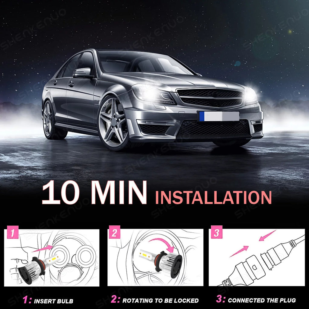 Low Front For Bulbs 1500 Ram Beam LED Headlight White High 2019-2022 9005+H11