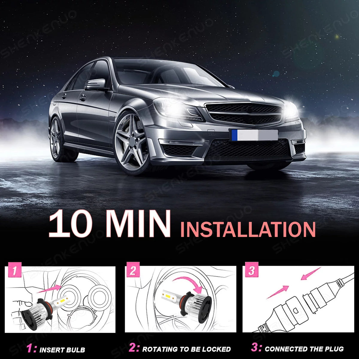 Low Front For Bulbs 1500 Ram Beam LED Headlight White High 2019-2022 9005+H11