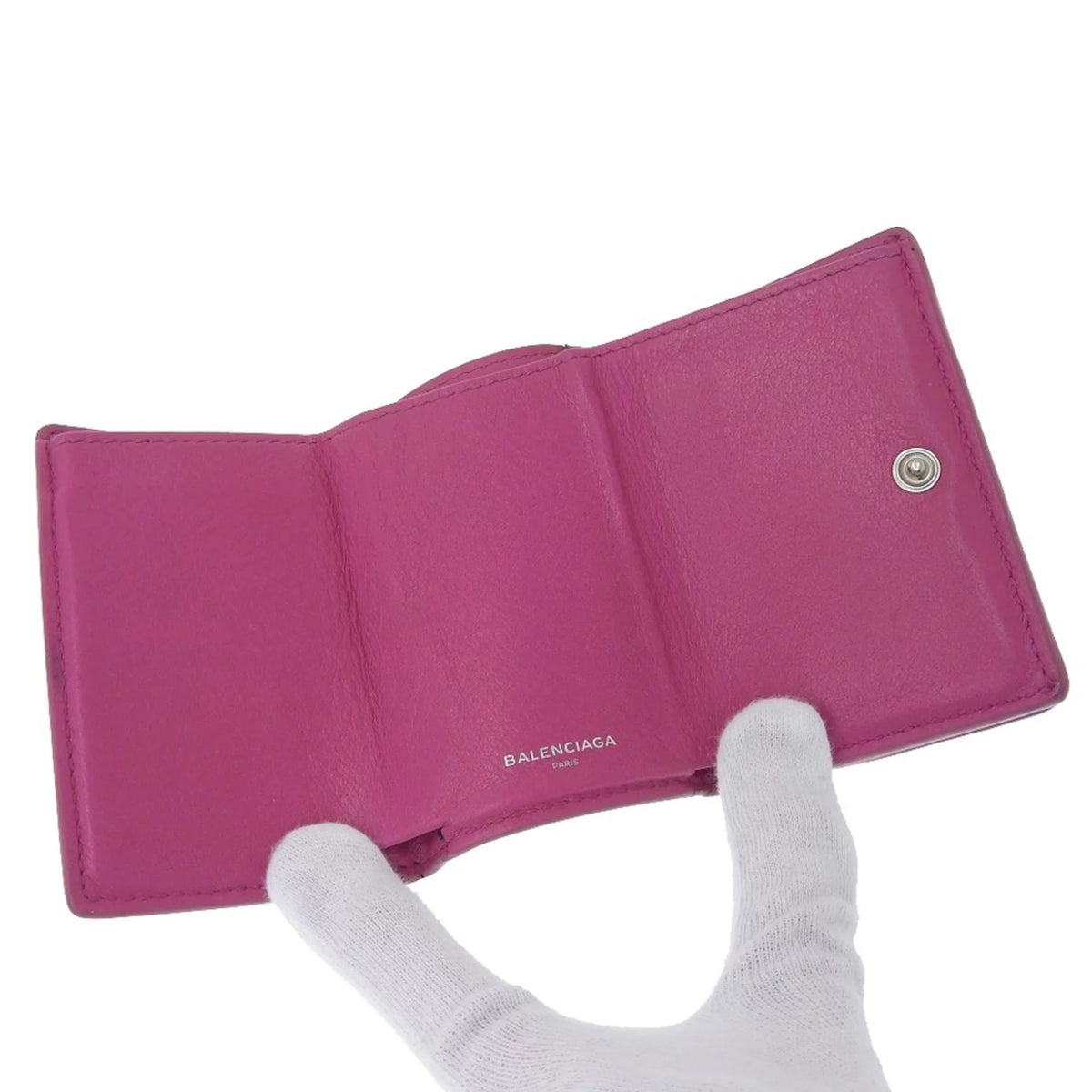 mini wallet 391446 Pre-Owned Balenciaga tri-fold pink hook BALENCIAGA (Fair) paper with leather